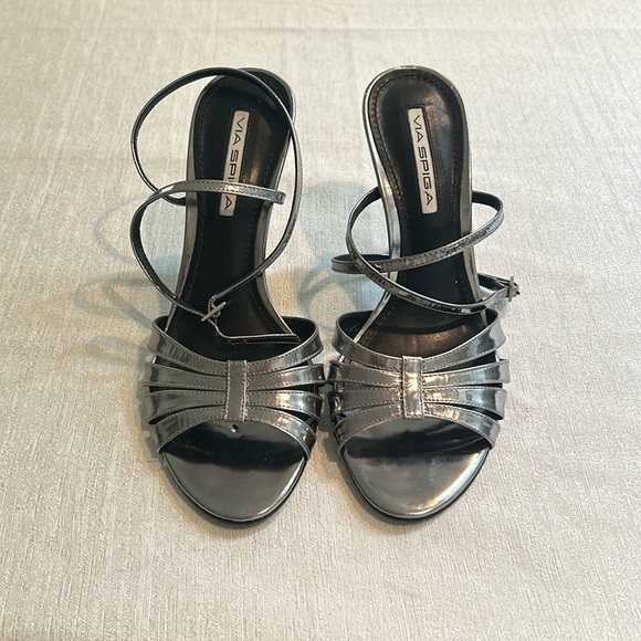 Via Spiga Shoes - Via Spiga Strappy Metallic Stiletto Sandal Heels